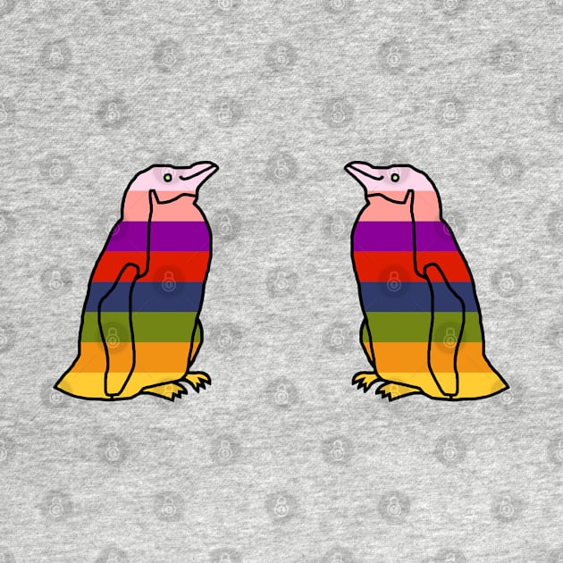 Two Rainbow Penguins by ellenhenryart